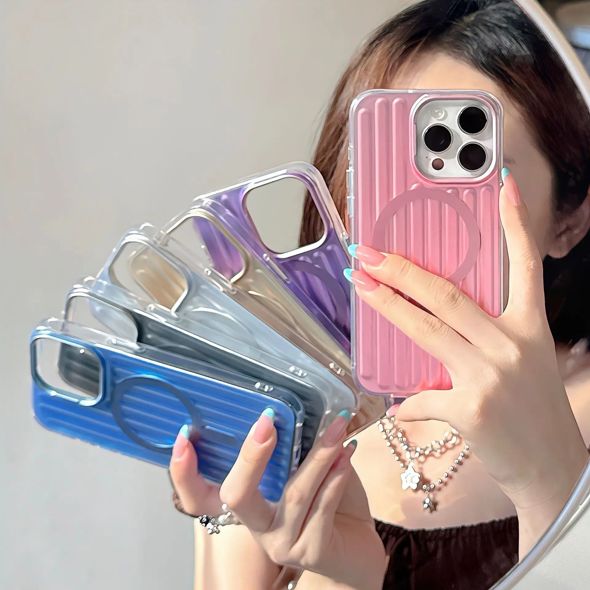 3D Corrugated Stripe Magnetic Phone Case