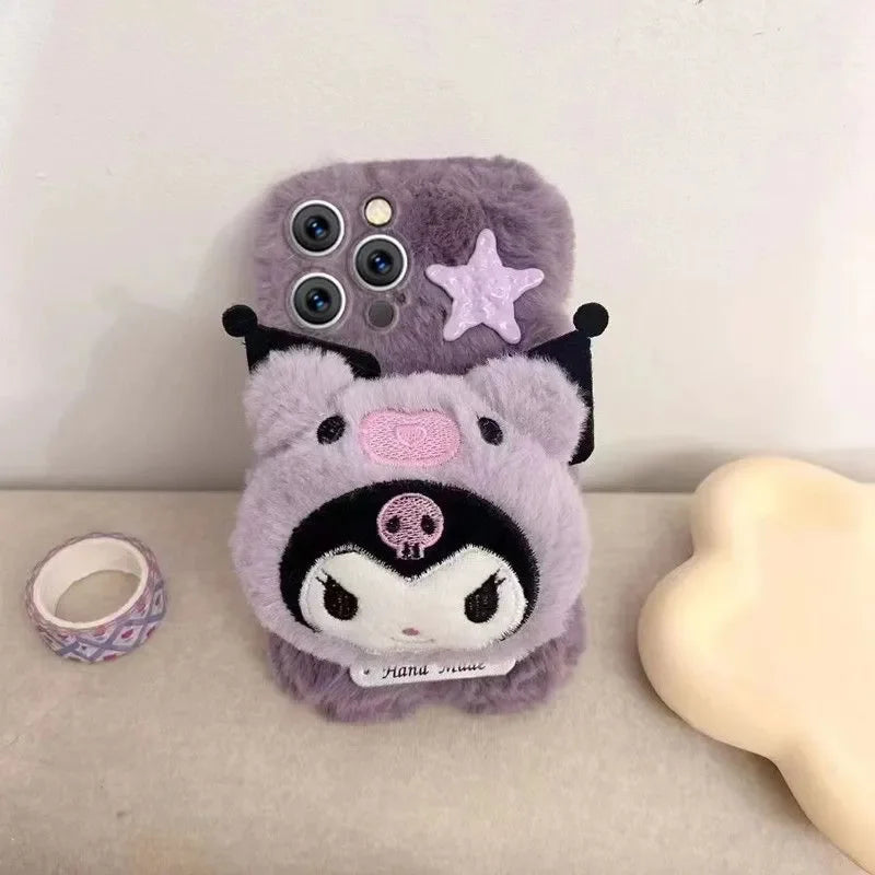 Kuromi Plush Winter Case for iPhone