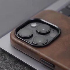 Retro Crazy Horse Leather MagSafe Phone Case for iPhone