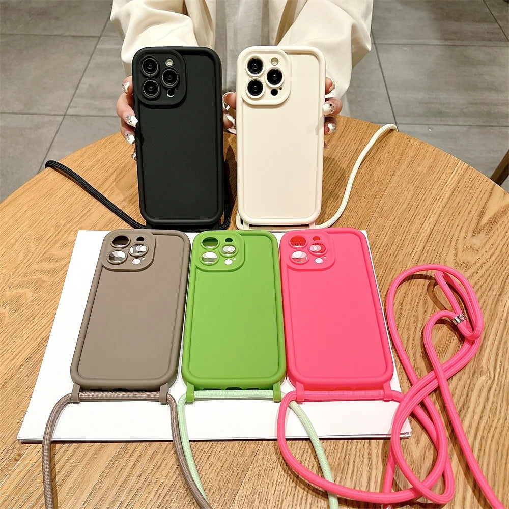 Clear Crossbody Lanyard Case for iPhone