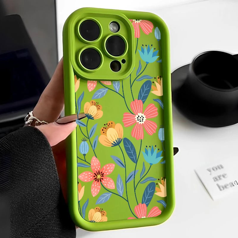 Colorful Flowers Silicone Case for iPhone