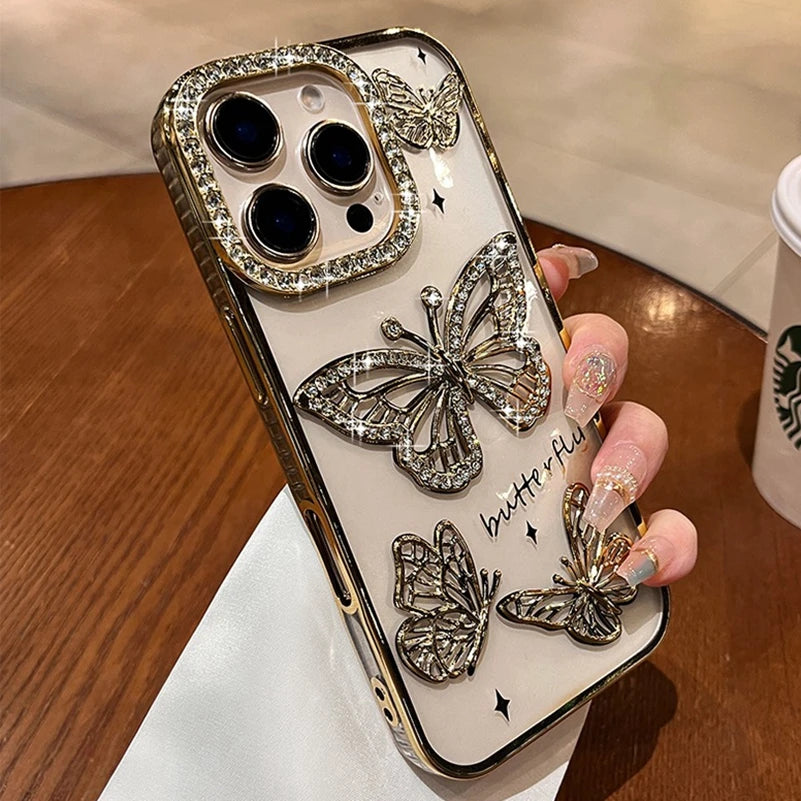Diamond Butterfly Soft Phone Case