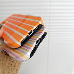 Glossy Stripe Wave Edge Phone Case for iPhone