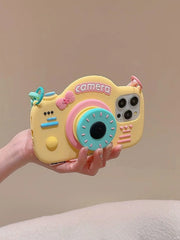 Stereo Camera Holder Silicone Phone Case