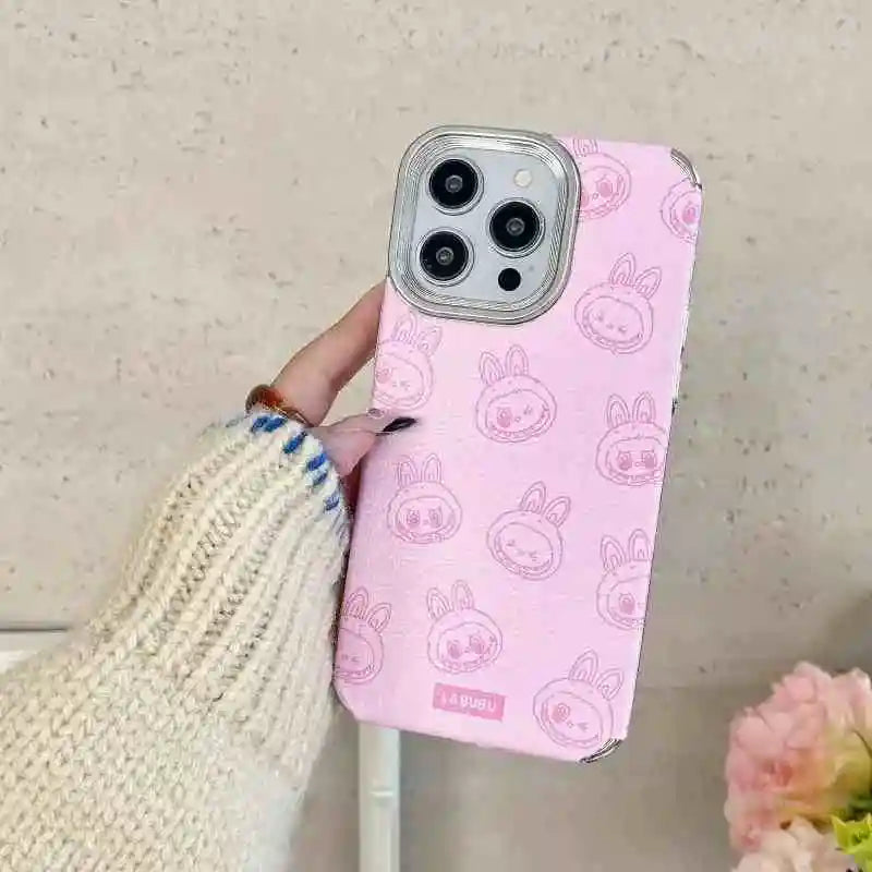 3D Full Screen Labubu Cartoon Silicone Case for iPhone