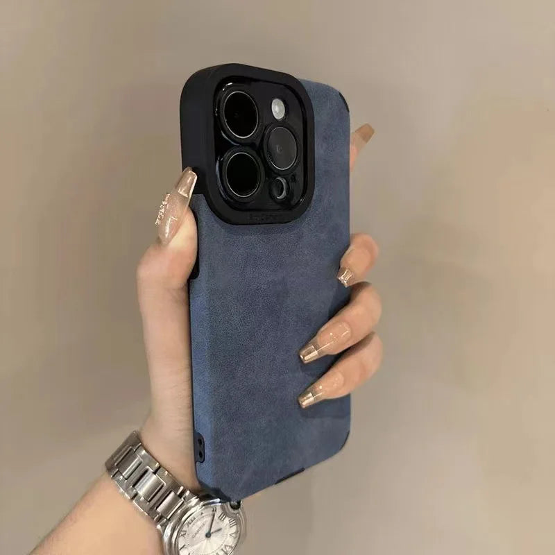 Matte Leather Silicone Phone Case