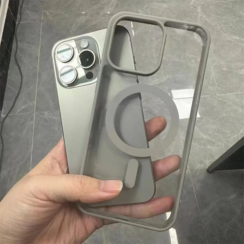 Transparent Matte Acrylic Magsafe Phone Case