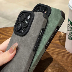 Matte Leather Silicone Case for iPhone