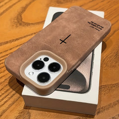 Simple Faux Leather Textured Phone Case for iPhone