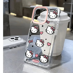 Lovely Kitty Love Face Pink Bow Case for iPhone