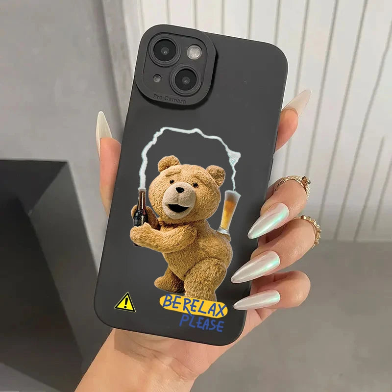 Teddy Bear Couple Cartoon Phone Case for iPhone