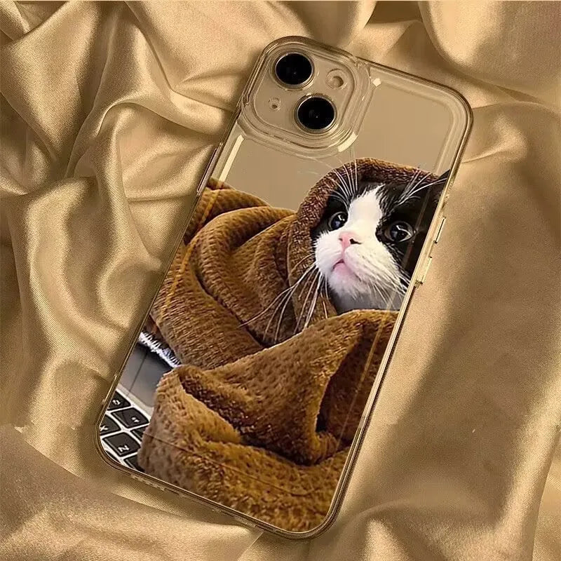 Cute Puppy & Kitty Couple Phone Case for iPhone