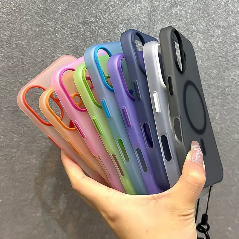 Candy Color Magnetic Case with Lanyard for iPhone
