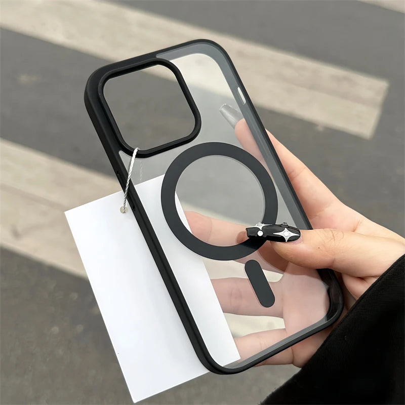 Transparent Magnetic Magsafe Case Luxury Anti-Fingerprint