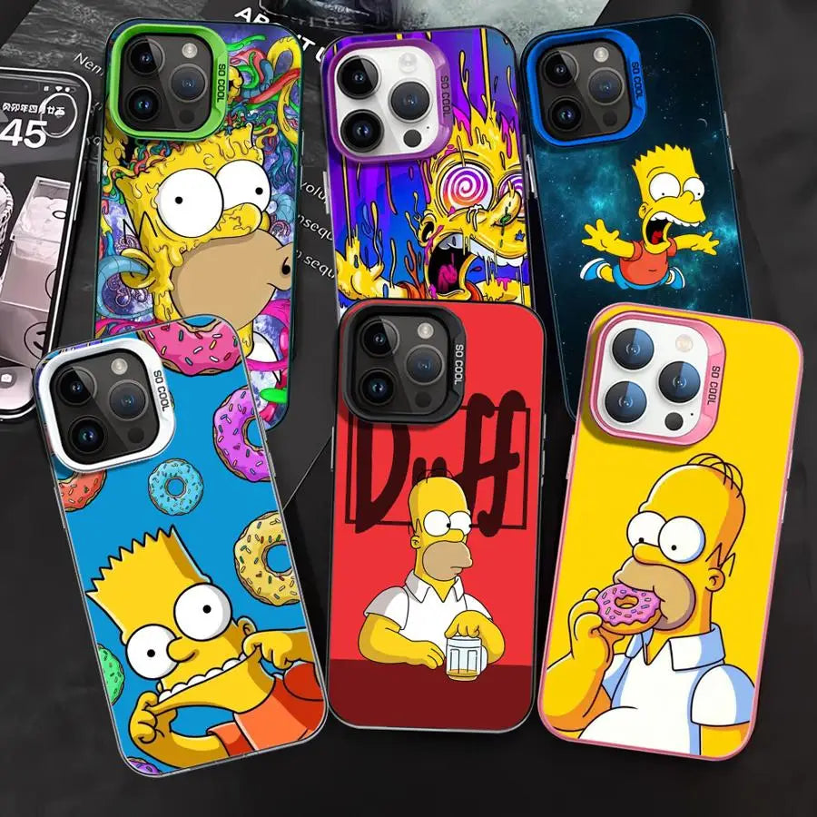 Cartoon The Simpsons Matte Phone Case for iPhone