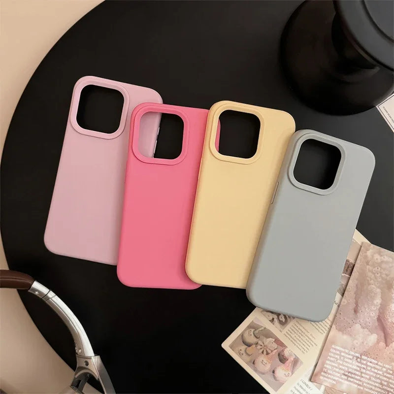 Dopamine Solid Color Silicone Phone Case