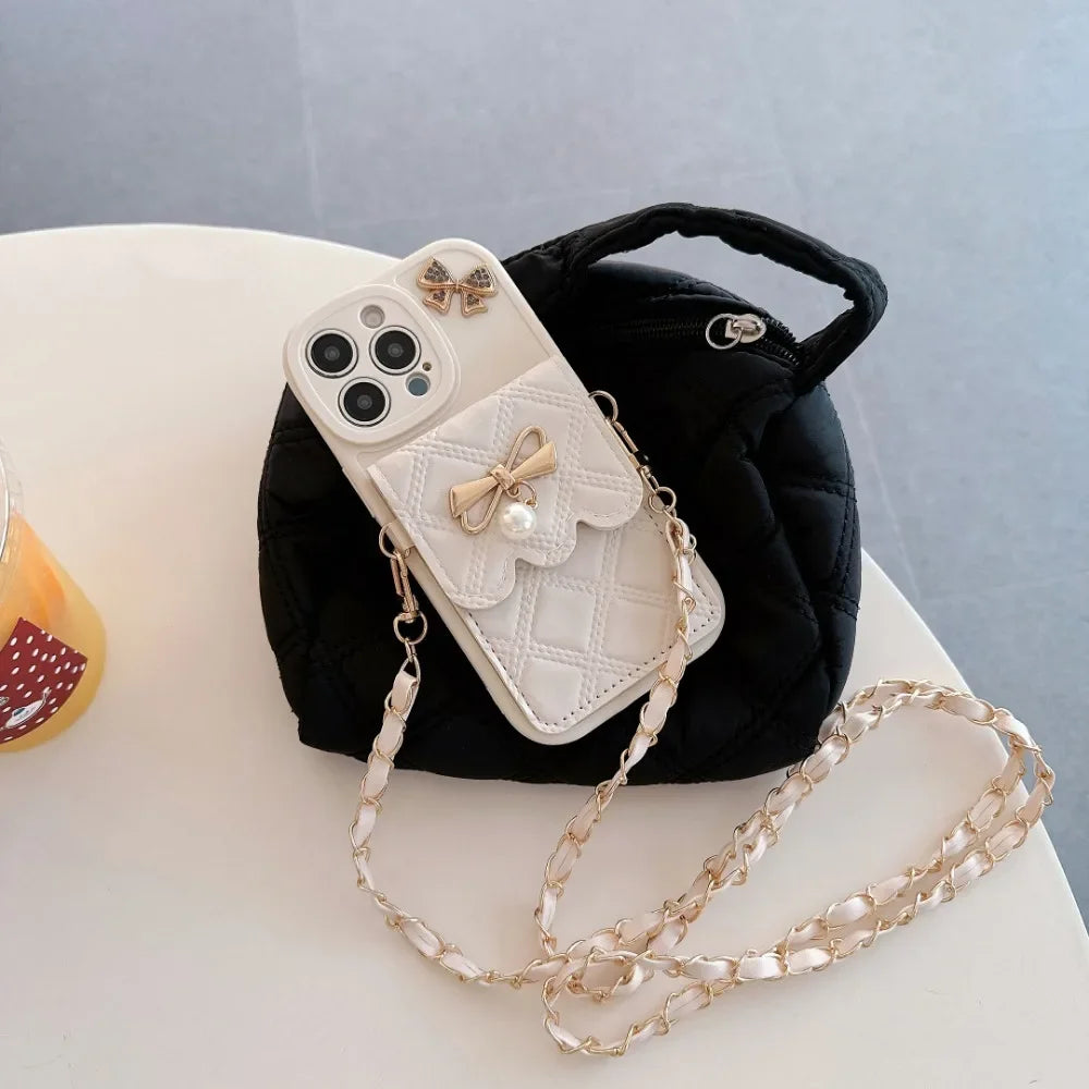 Bowknot Crossbody Wallet Phone Case