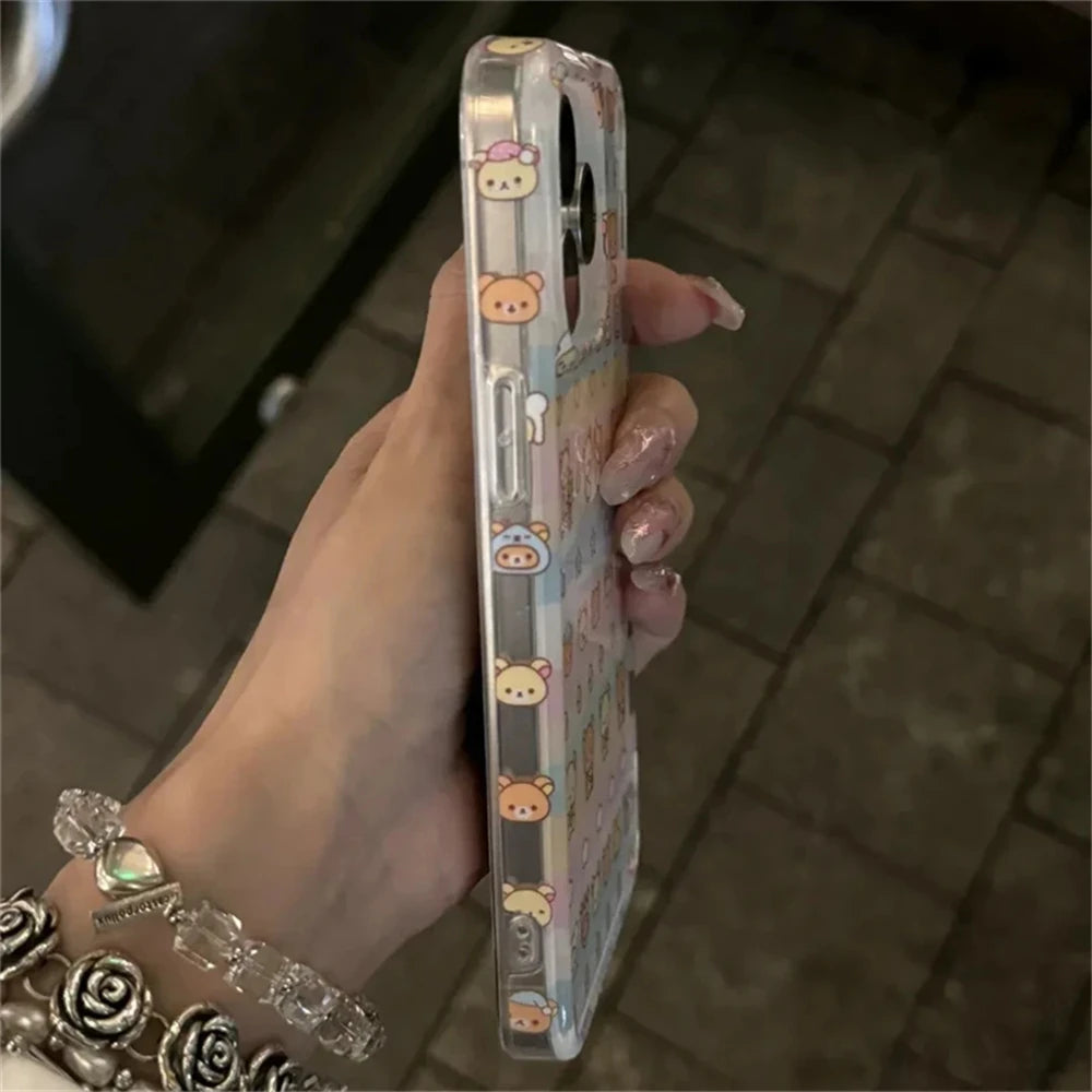 Clear Bear Cartoon Phone Case
