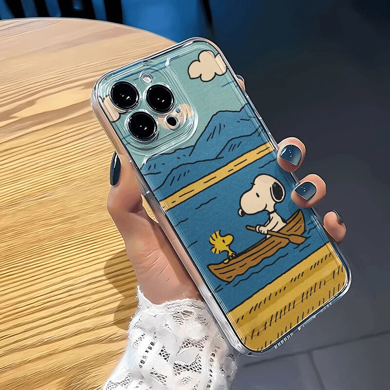 Snoopy Rowing Clear Phone Case