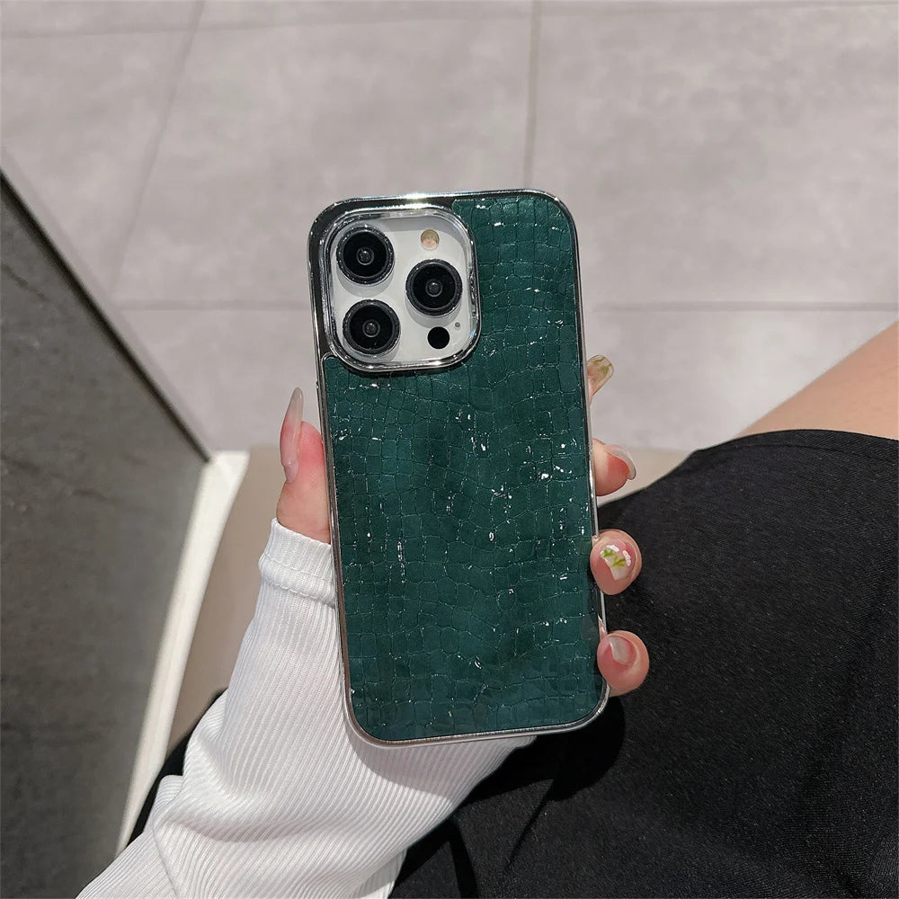 Glossy Crocodile Pattern Case For iPhone