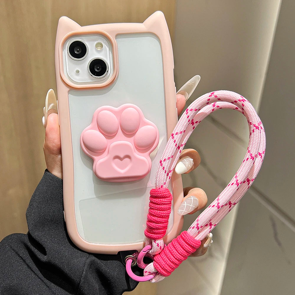 Cat Ears Clear Silicone Phone Case for iPhone