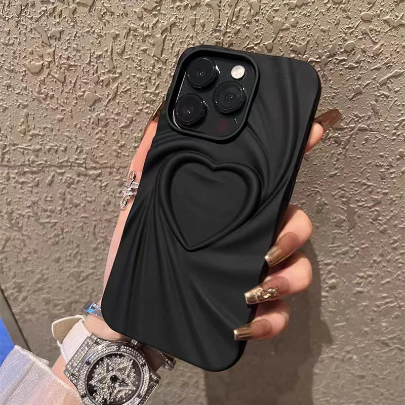 Love Heart Silicone Phone Case for iPhone