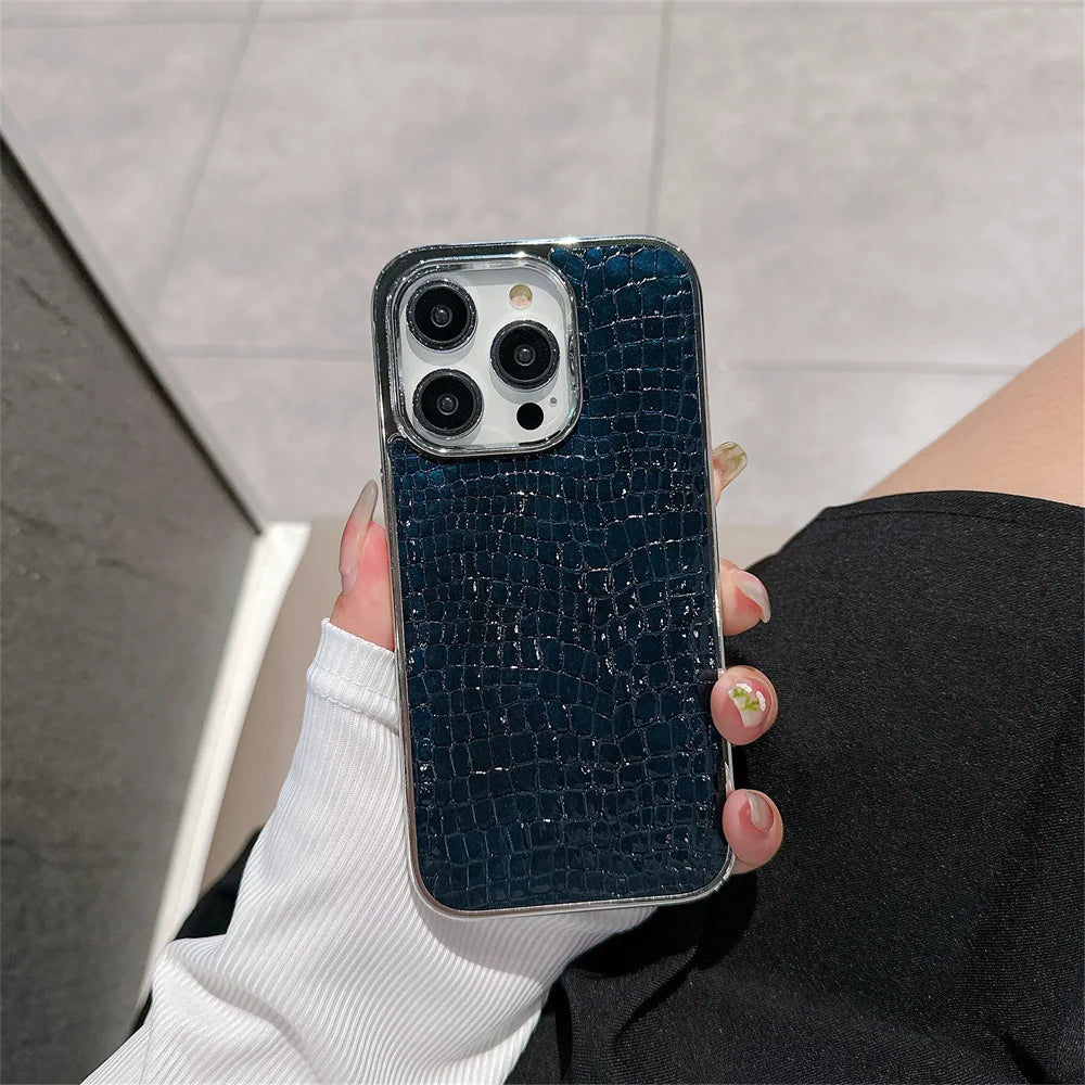 Glossy Crocodile Pattern Case For iPhone