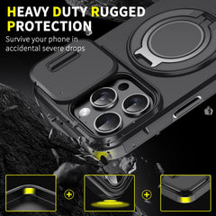 Rugged iPhone Case with Ring Stand & Camera Cover | MagSafe Compatible