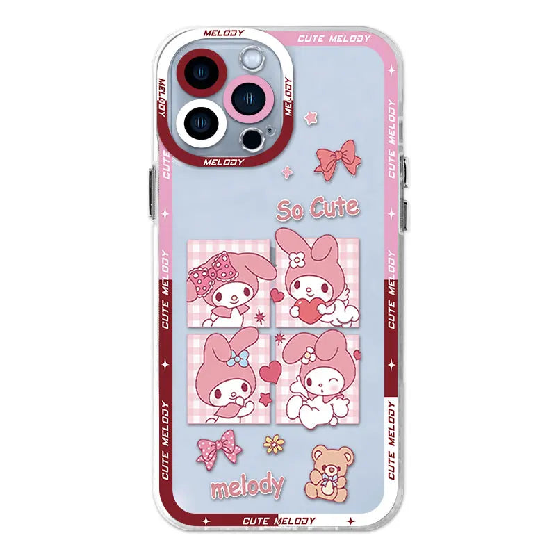 Clear Hello Kitty & Blue Puppy Phone Case for iPhone