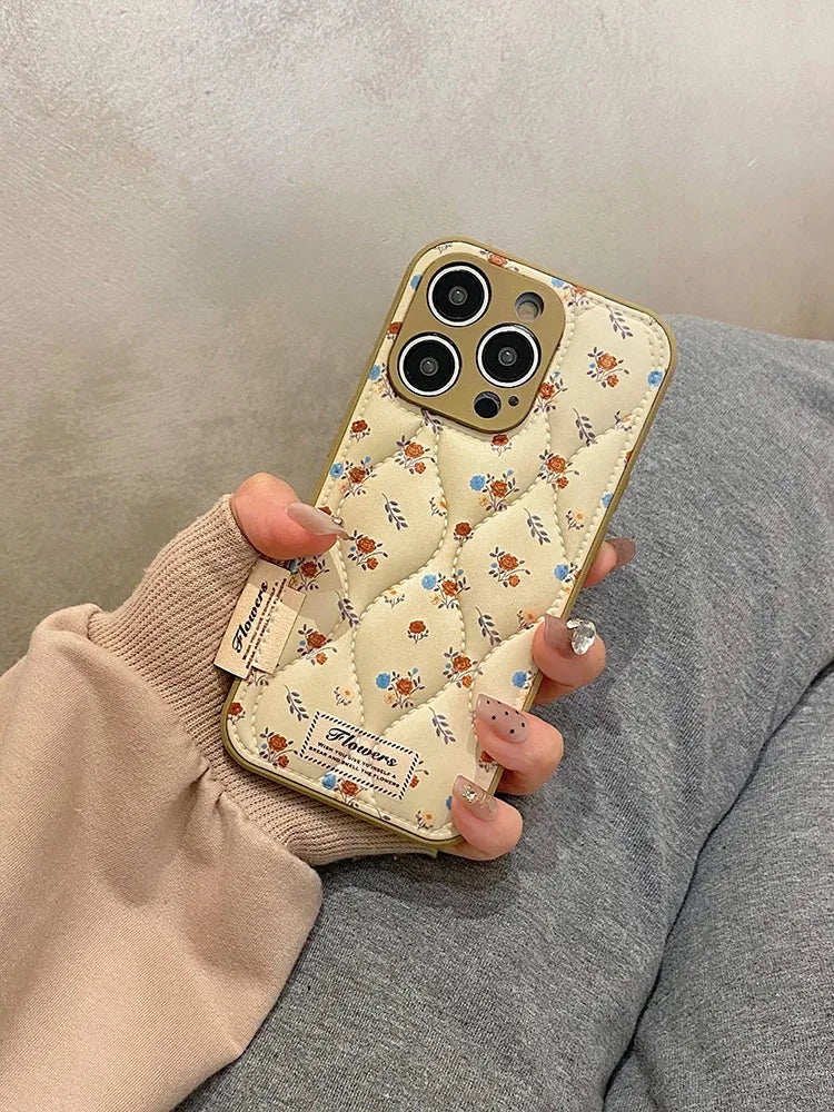 Floral Soft Leather Texture Phone Case