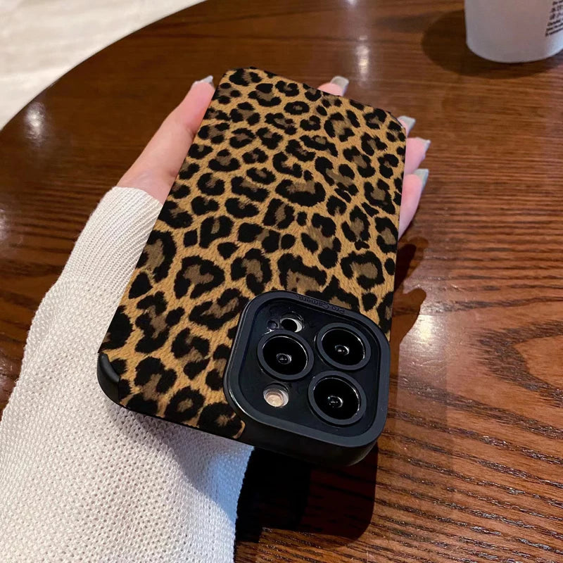 Brown Leopard Silicone Phone Case for iPhone