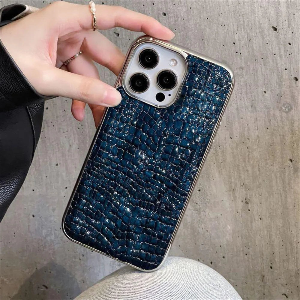 Glossy Crocodile Pattern Case For iPhone