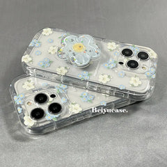 Quicksand Flower TPU Phone Case with Grip Holder