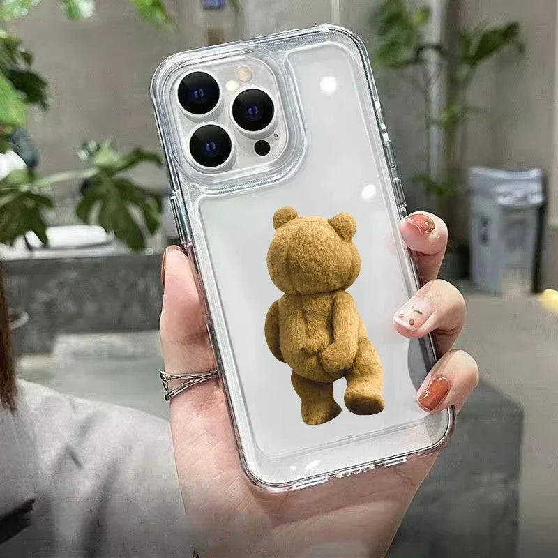 Teddy Bear Couple Clear Phone Case