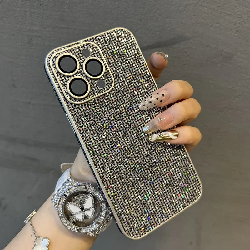 Glitter Bling Case with Camera Lens Protector for iPhone