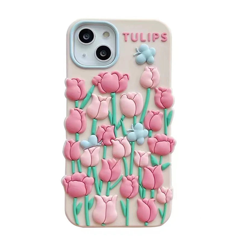 Tulip Butterfly Silicone Phone Case