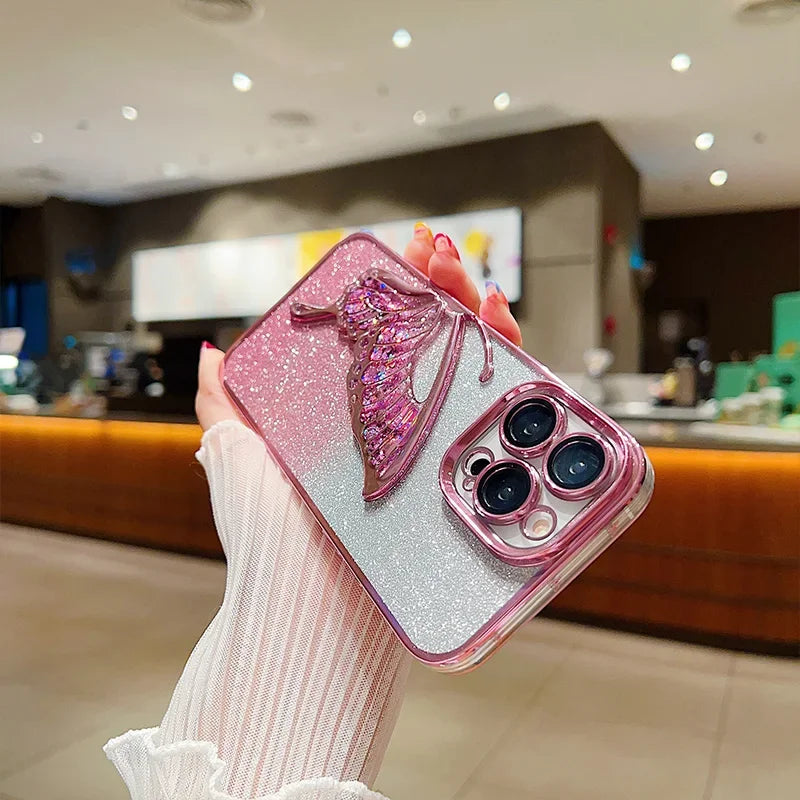 Quicksand Butterfly Glitter Phone Case