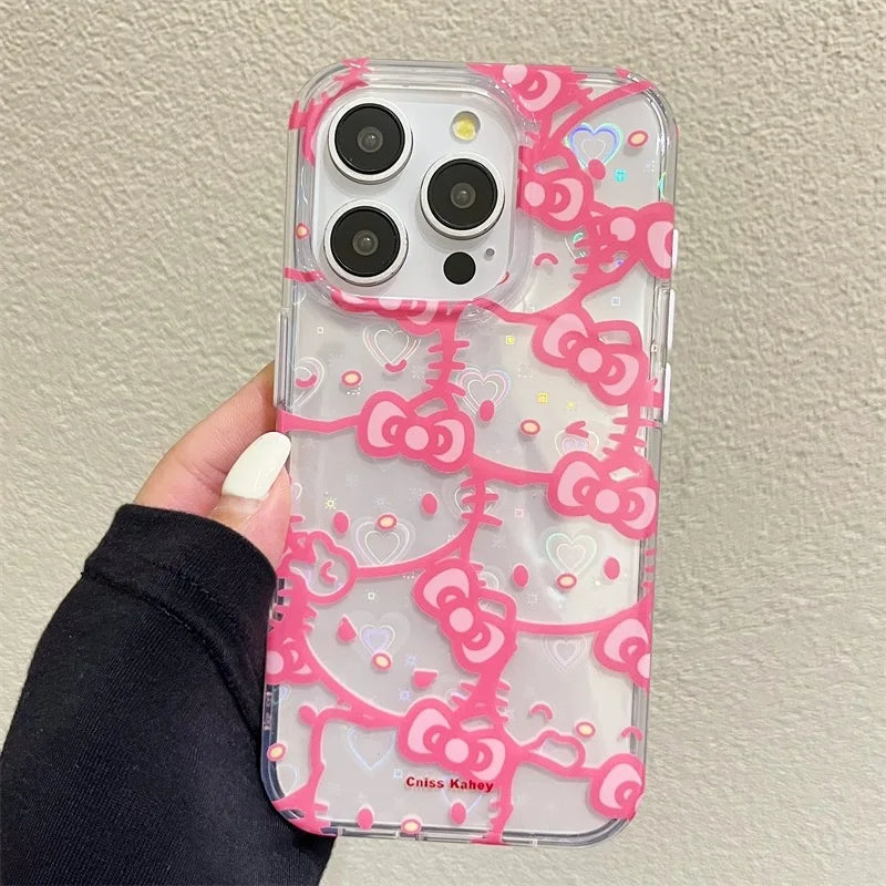 Hello Kitty Bow Full Screen Laser Case for iPhone