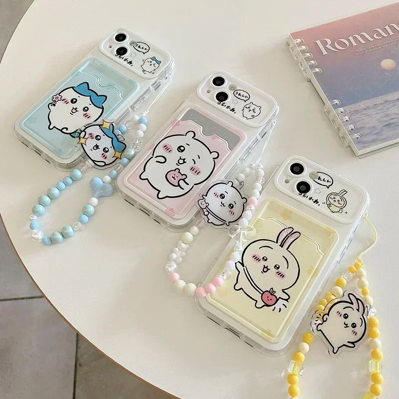 Chiikawa Wallet Case with Lanyard for iPhone
