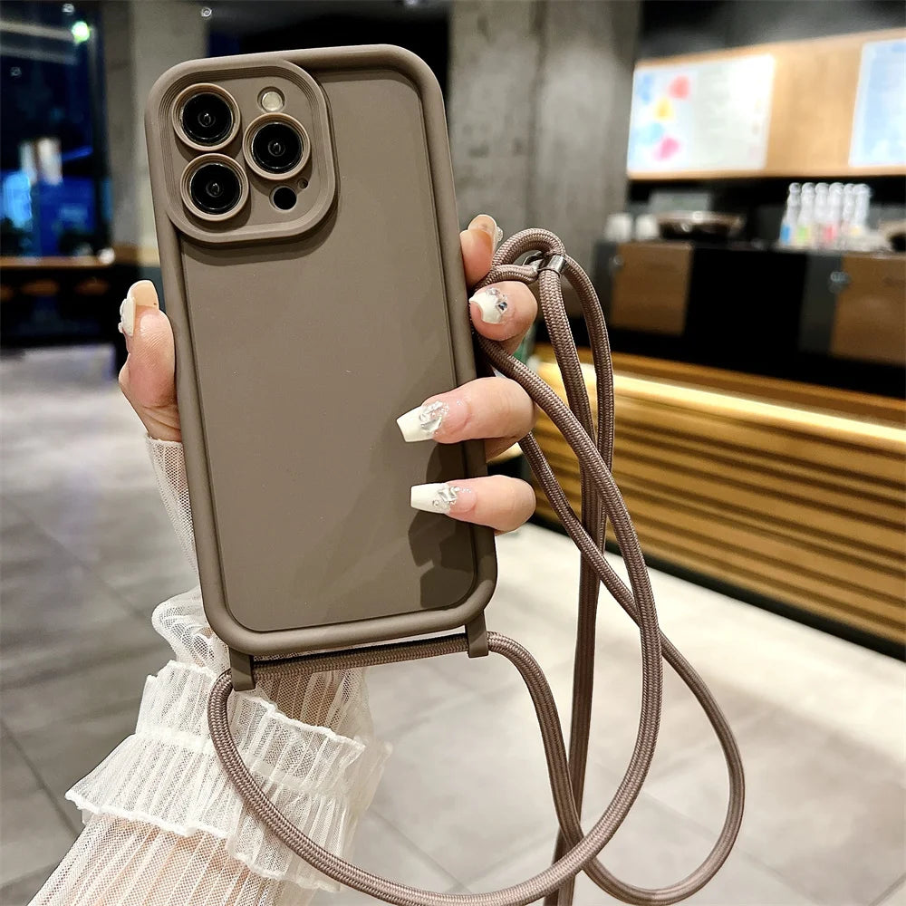 Clear Crossbody Lanyard Case for iPhone