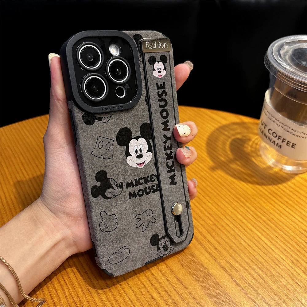 Luxury Leather Wrist Strap iPhone Case