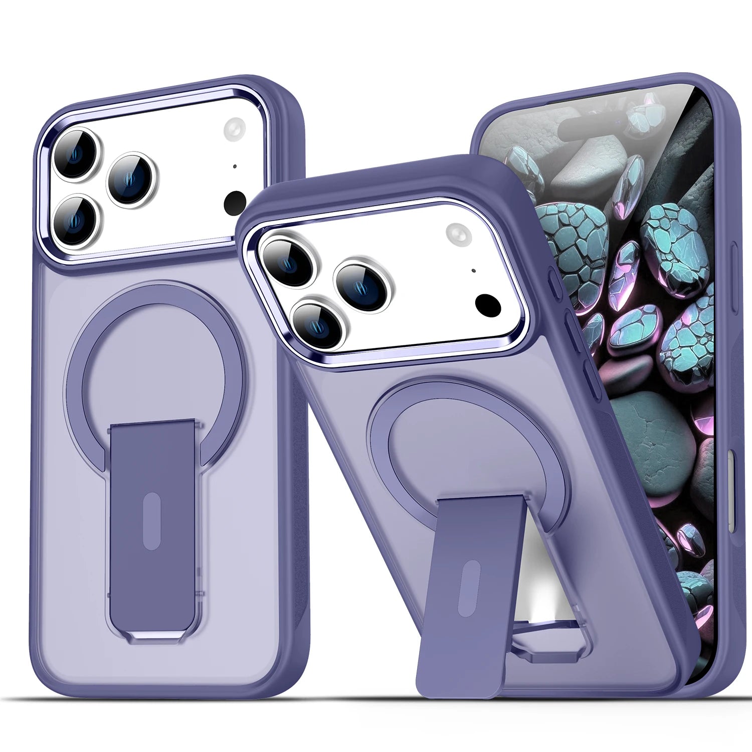 Matte Clear Magnetic Folding Stand Phone Case