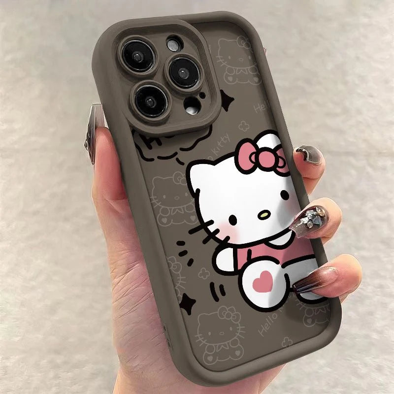 Hello Kitty 3D Cartoon Phone Case with Ring Stand for iPhone