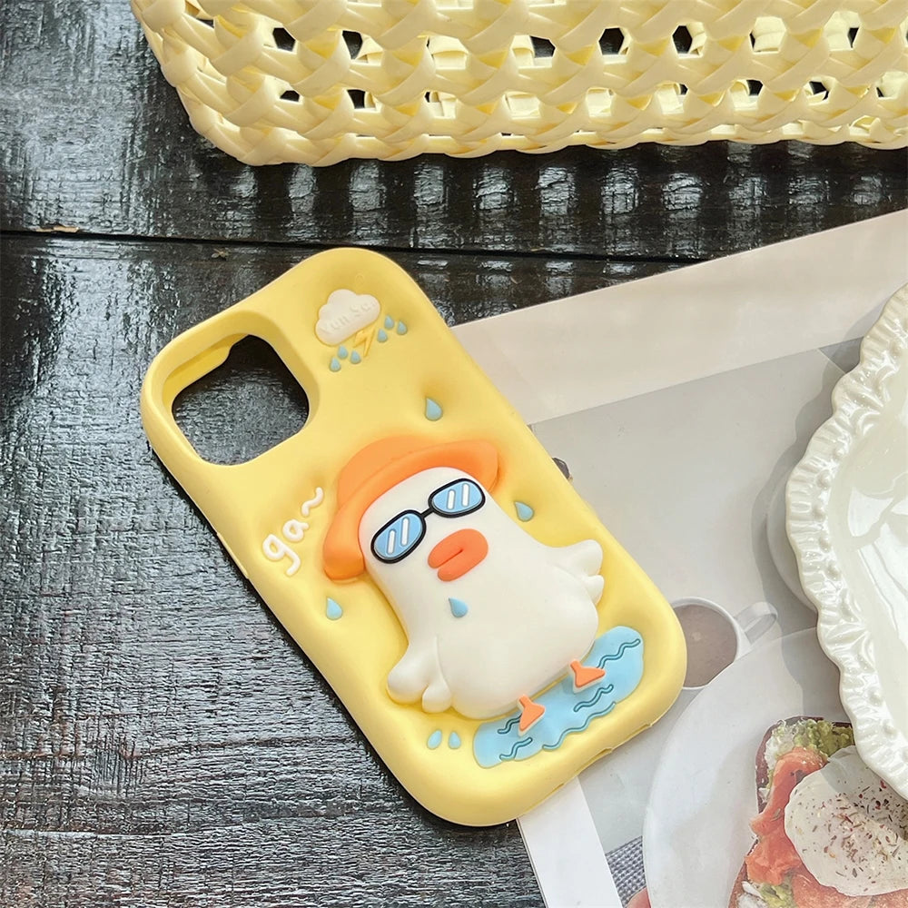 3D Glasses Duck Case with Stand for iPhone