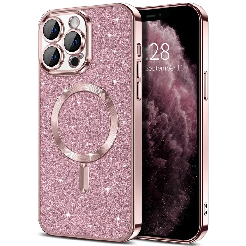 Electroplated Magnetic Glitter Case for iPhone