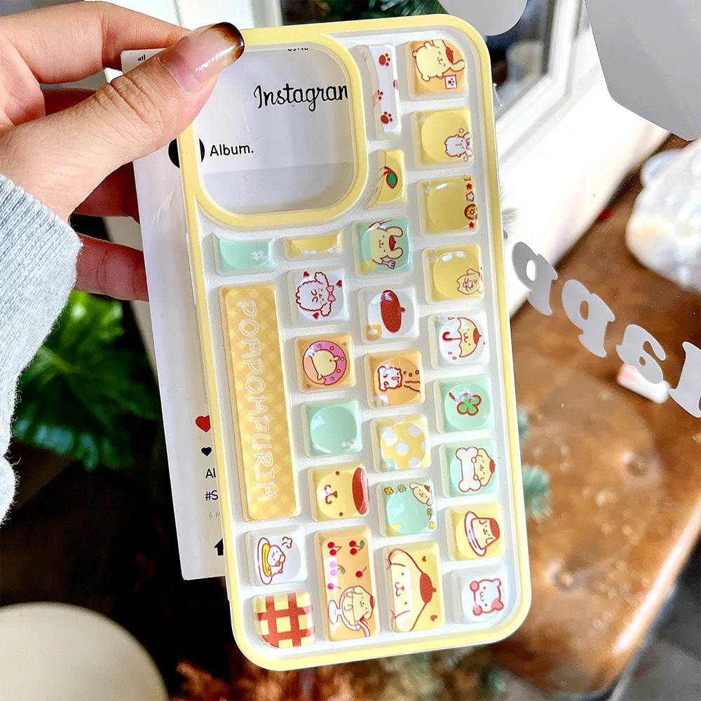 3D Kuromi Hello Kitty Keyboard Case for iPhone