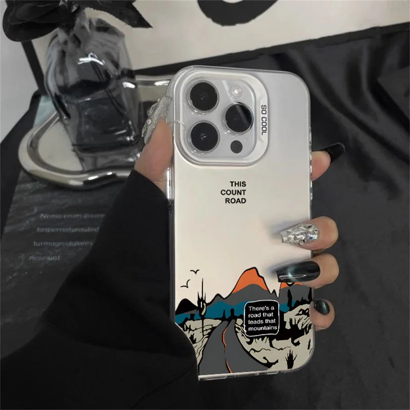 Snow Mountain Landscape Matte Phone Case for iPhone