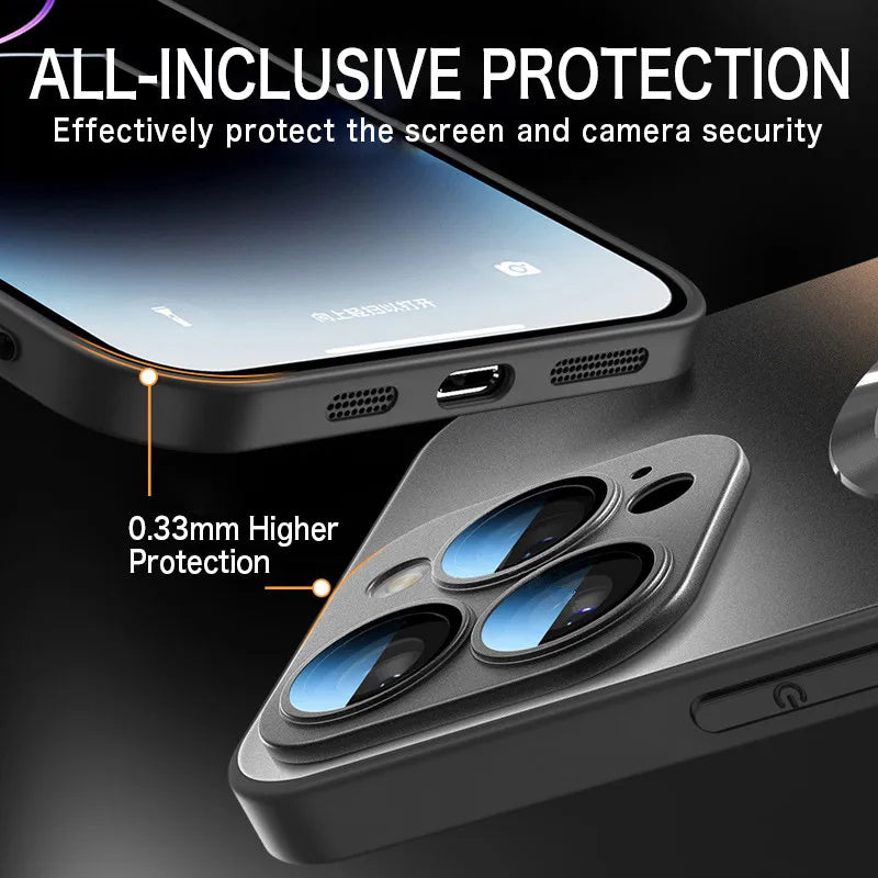 Matte Magnetic Tempered Glass Phone Case for iPhone