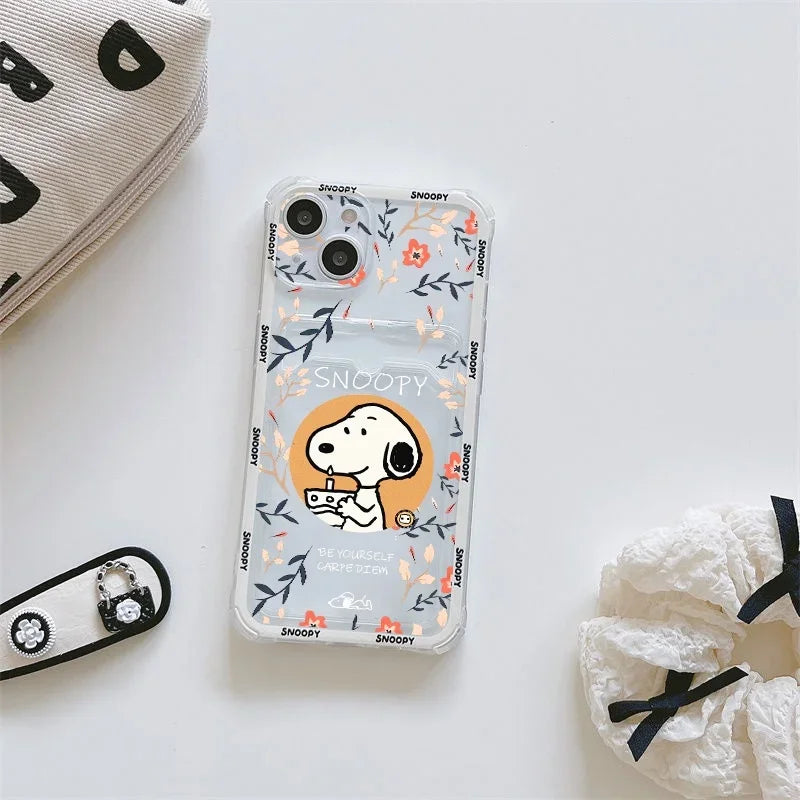 Funny Snoopy Card Bag Phone Case