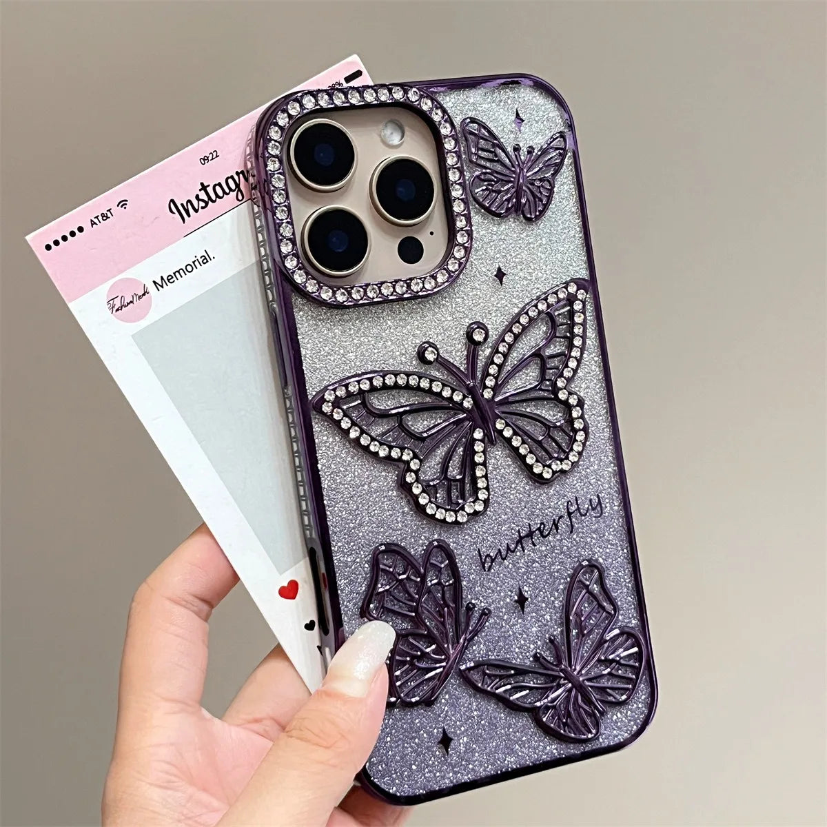 Diamond Butterfly Soft Phone Case